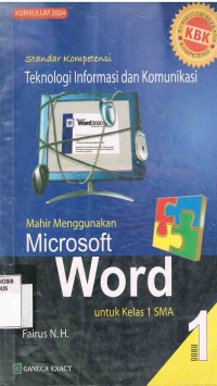 Image of Mahir Menggunakan Mirosoft Word untuk kelas 1 SMA 1