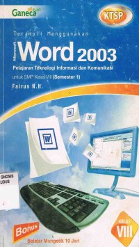 Image of Terampil Menggunakan Microsoft Word 2003 kelas VIII